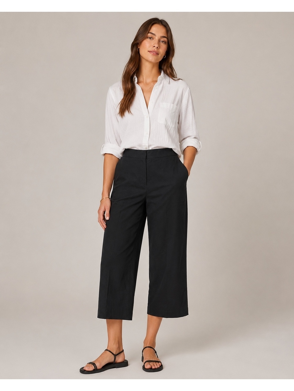 Theory Clean Terena C Good Crunch Black Cropped Pants Size 10 NWT